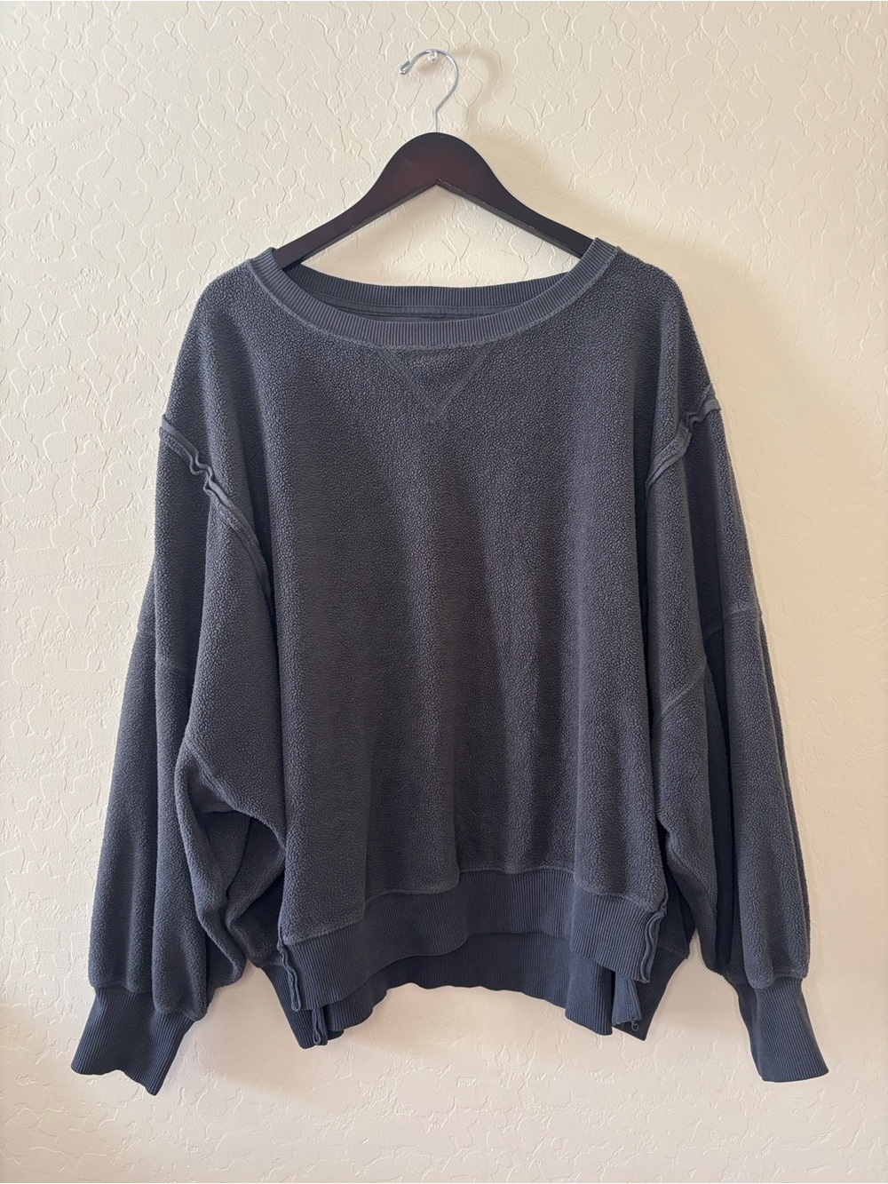 AE Relaxed Oversized Big Hug Reverse Fleece Forest Green Pullover Sweatshirt